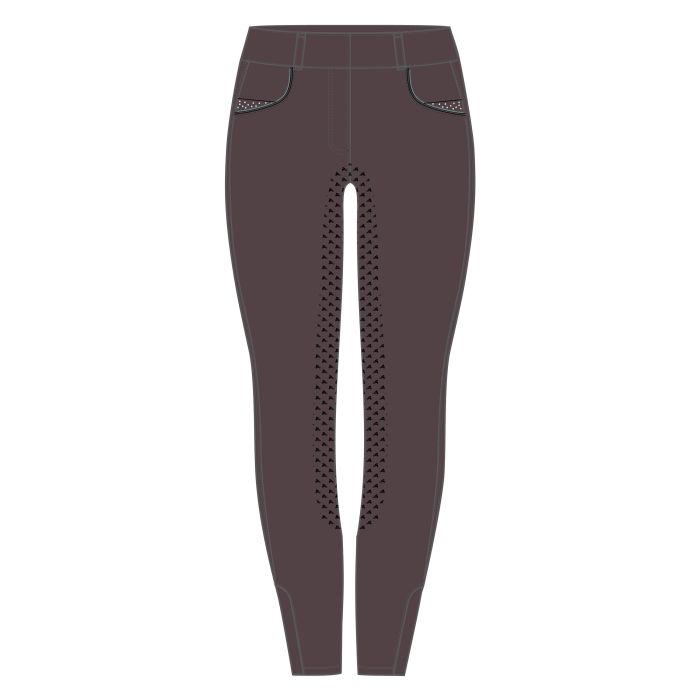 KIDS Riding tights ERMaxima FullGrip - 8088 - Raisin