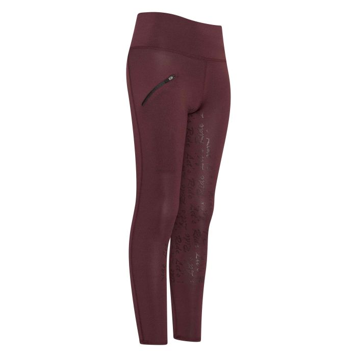 KIDS Riding tights ERDietse Winter FullGrip - 4021 - Plum