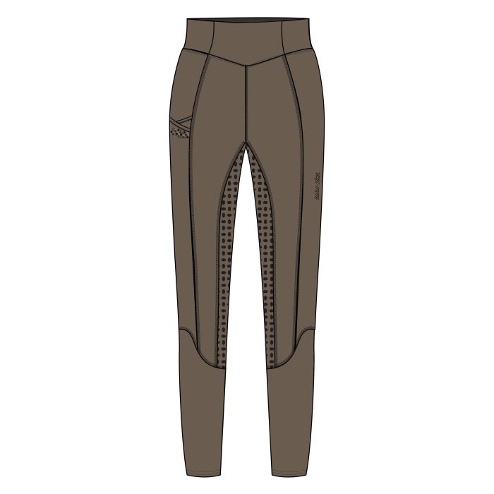 Riding tights ESBreez Fashion FullGrip - 8083 - Chocolate chip