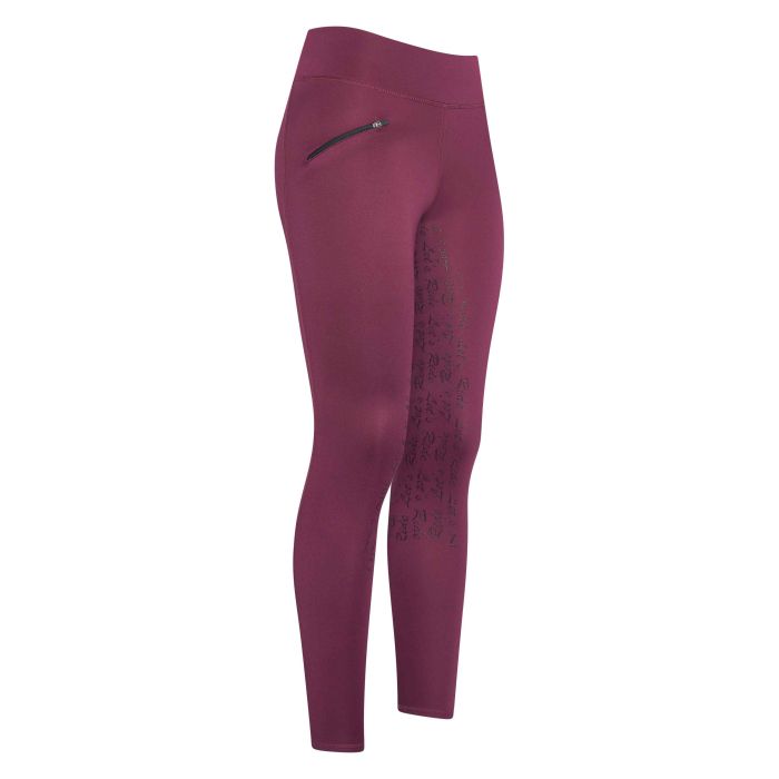 KIDS Riding tights ERDietse Winter FullGrip - 4018 - Dark berry