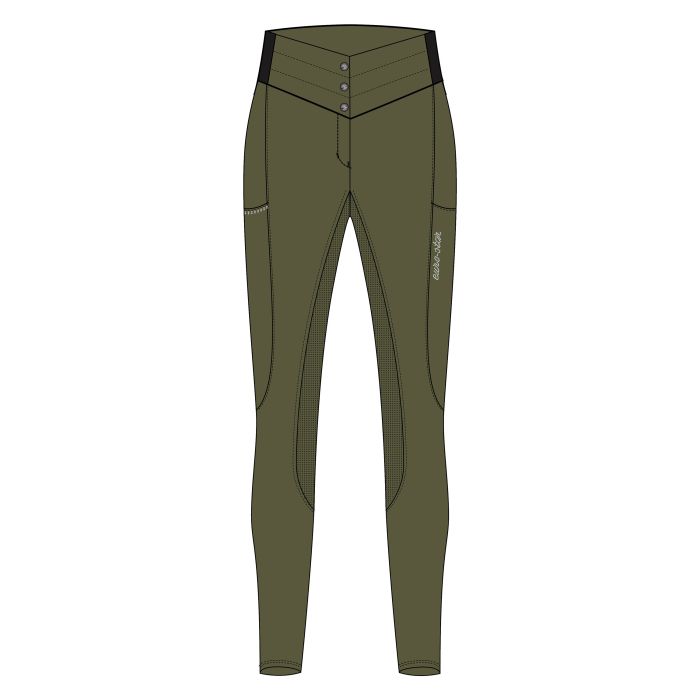 Riding breeches ESQueen thermaline FullGrip - 6018 - Olive