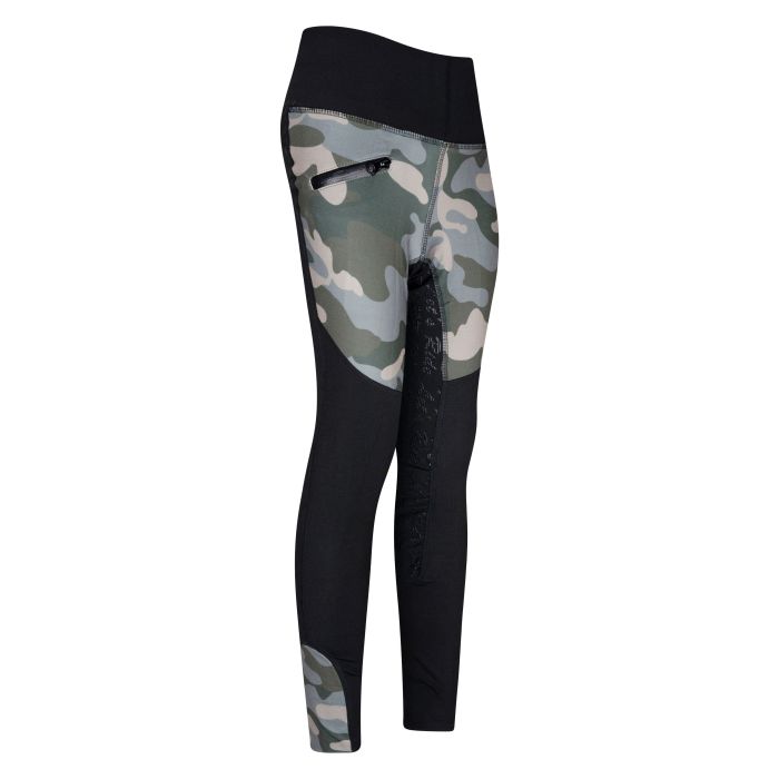 KIDS Riding tights ERDietse FullGrip - 9041 - Black-Camouflage
