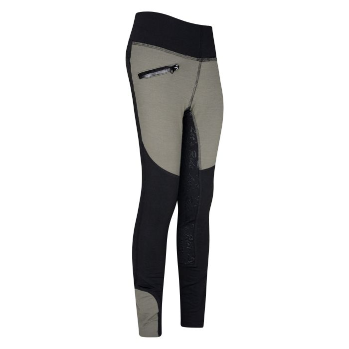 KIDS Riding tights ERDietse FullGrip - 6549 - Olive-Black