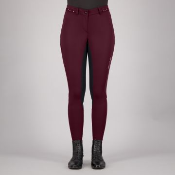 Rijbroek ES-Equitation Queen Diamond FullGrip -  Dark berry